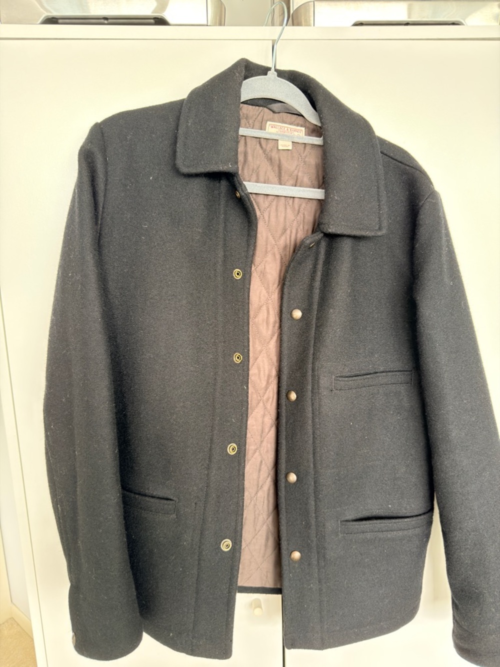 J. Crew 100% Wool Shirt Jacket with Quilted Brown Lining